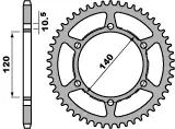 PBR rozeta 475 44 C45 KAWASAKI KLR 250 84-05 (JTR1490.44) (řetěz 520) (MADE IN ITALY) Cenově Výhodný